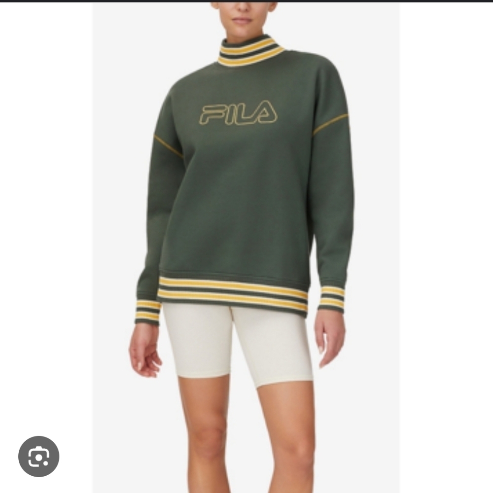 Fila Green Sweater with Yellow Accents_Medium